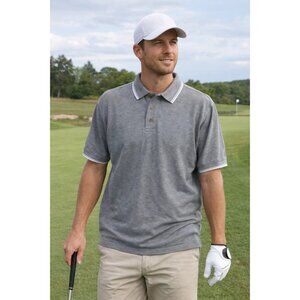 Naturalife Heathered Grey Polo NEW Men's size Large